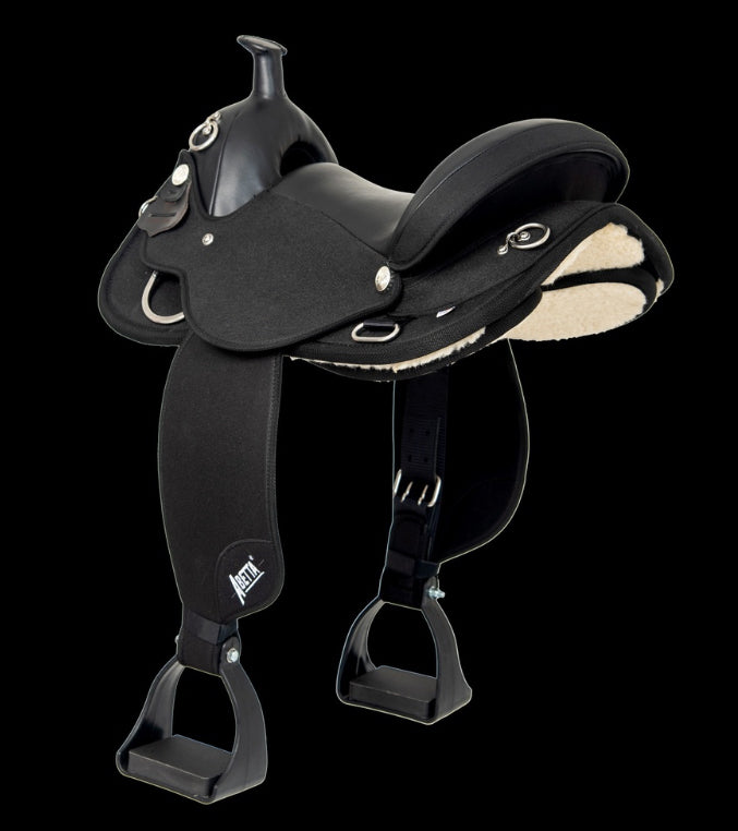 Abetta® Adjustable Panel Western Saddle-Black-15”-Semi QH Bars