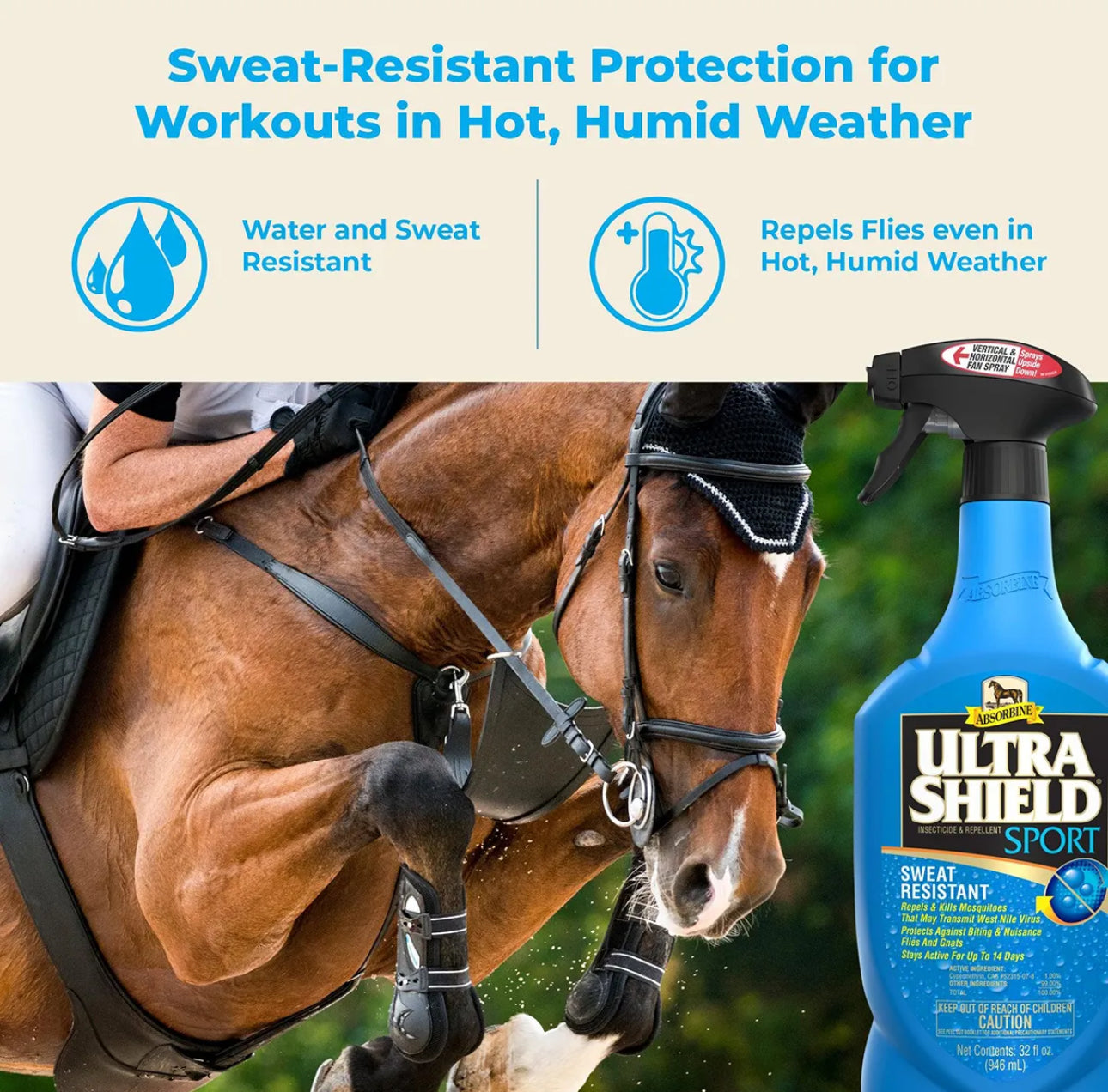 UltraShield Fly Spray-Green-32 Fl Oz