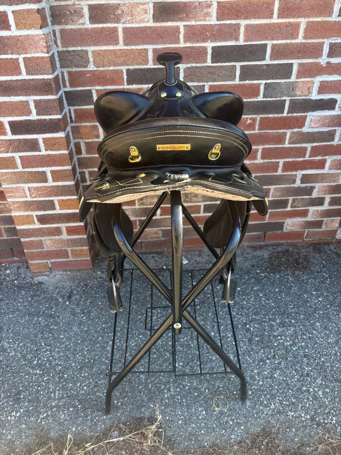 Australian Stock Saddle-Black-Medium Wide-16”