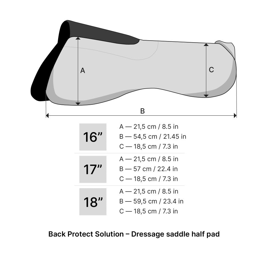 Winderen saddle half pad dressage Super Slim 6mm