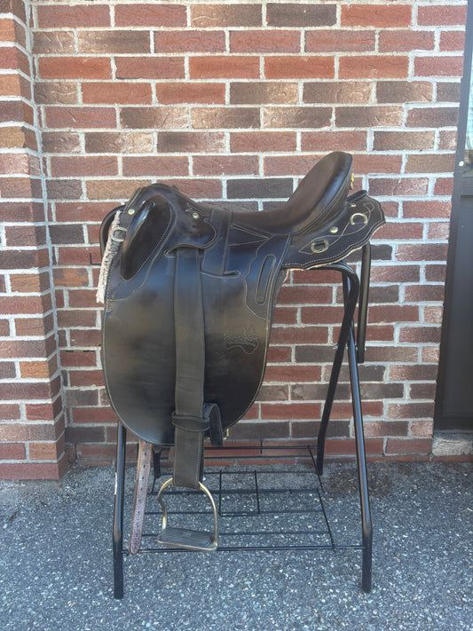 Down Under Saddle Supply Australian Stock Saddle-Black-Wide-18”